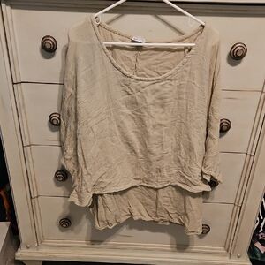 Oh My Gauze! Cream Relaxed Tunic Boxy Fit